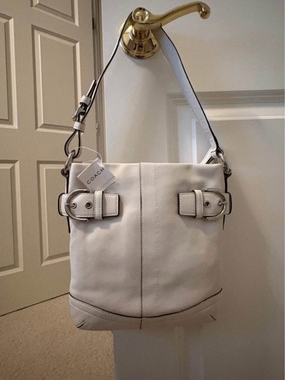 Coach Soho White Leather Duffle Crossbody Bag NWT Y2K Rare Vintage
